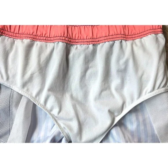 Boys Cat & Jack Large Swim Trunks Blue & White Striped Elastic Waist Mesh Lining - Picture 6 of 7